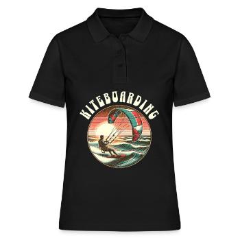 Kitesurfen Kitesurfer Kiteboard - Frauen Polo Shirt - Schwarz - Vorne - Ailine (174cm)