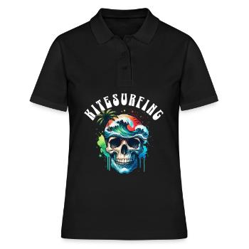 Kitesurfen Kitesurfer Kiteboard - Frauen Polo Shirt - Schwarz - Vorne - Ailine (174cm)