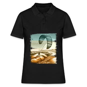 Kitesurfen Kitesurfer Kiteboard - Frauen Polo Shirt - Schwarz - Vorne - Ailine (174cm)