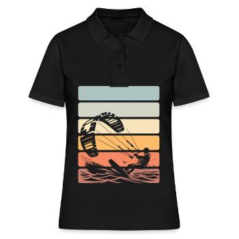 Kitesurfen Kitesurfer Kiteboard - Frauen Polo Shirt - Schwarz - Vorne - Ailine (174cm)