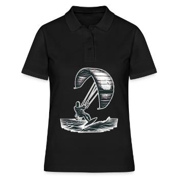 Kitesurfen Kitesurfer Kiteboard - Frauen Polo Shirt - Schwarz - Vorne - Ailine (174cm)