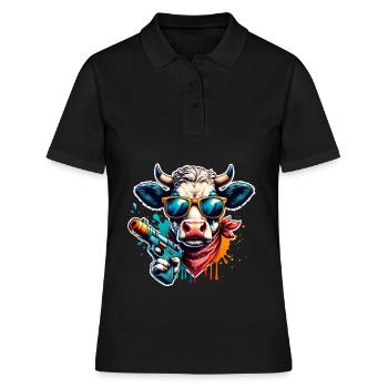 Pistolet à eau vache - Polo Femme - noir - Devant - Ailine (174cm)