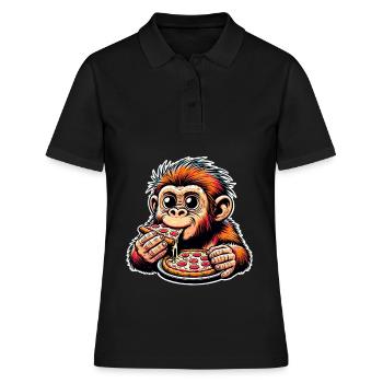 Neanderthal pizza - Women's Polo Shirt - black - Front - Ailine (174cm)