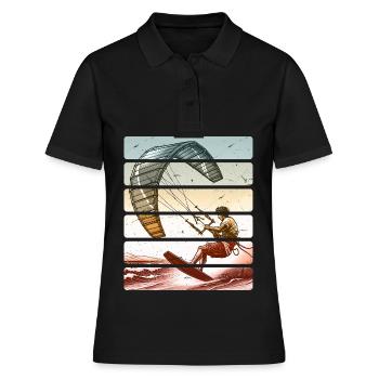 Kitesurfen Kitesurfer Kiteboard - Frauen Polo Shirt - Schwarz - Vorne - Ailine (174cm)