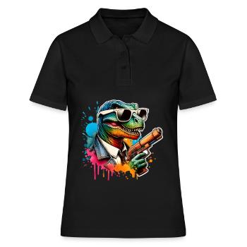 Pistolet à eau dinosaure T Rex - Polo Femme - noir - Devant - Ailine (174cm)