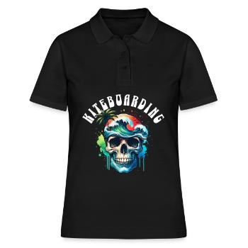 Kitesurfen Kitesurfer Kiteboard - Frauen Polo Shirt - Schwarz - Vorne - Ailine (174cm)