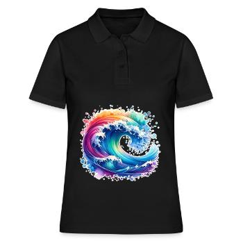 Wave - Women's Polo Shirt - black - Front - Ailine (174cm)