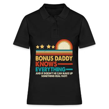 Papa bonus - Polo Femme - noir - Devant - Ailine (174cm)