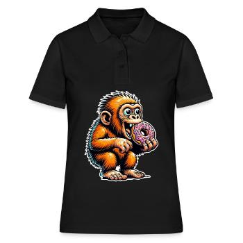 Neanderthal Donut - Women's Polo Shirt - black - Front - Ailine (174cm)