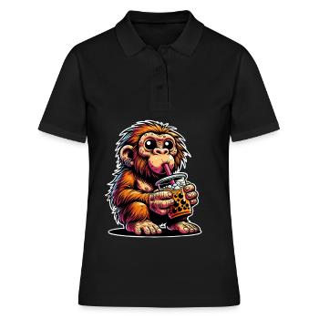 Neanderthal Bubble Tea - Women's Polo Shirt - black - Front - Ailine (174cm)