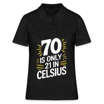 70 c’est 21 en degrés Celsius 70e anniversaire - Polo Femme - noir - Devant - Ailine (174cm)