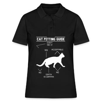 Guide de caresses pour chat - Polo Femme - noir - Devant - Ailine (174cm)