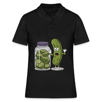Gurke - Frauen Polo Shirt - Schwarz - Vorne - Ailine (174cm)