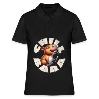 Capybara Chil Bara Fumer du cannabis - Polo Femme - noir - Devant - Ailine (174cm)