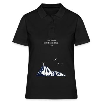 Wandern Minimalistisch - Frauen Polo Shirt - Schwarz - Vorne - Ailine (174cm)