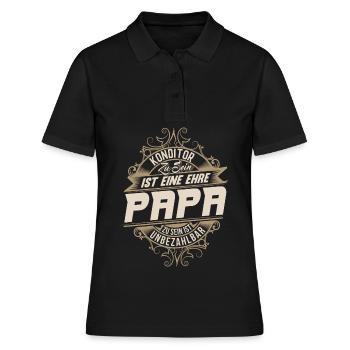 Konditor Papa - Frauen Polo Shirt - Schwarz - Vorne - Ailine (174cm)