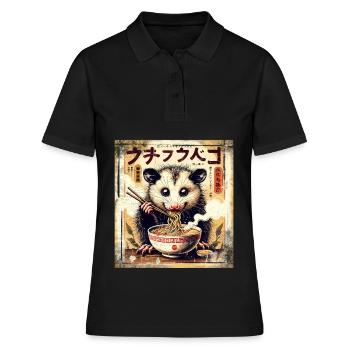 Ramen Opossum Grunge Poster Style - Frauen Polo Shirt - Schwarz - Vorne - Ailine (174cm)