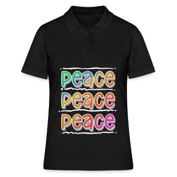 Peace - Frauen Polo Shirt - Schwarz - Vorne - Ailine (174cm)