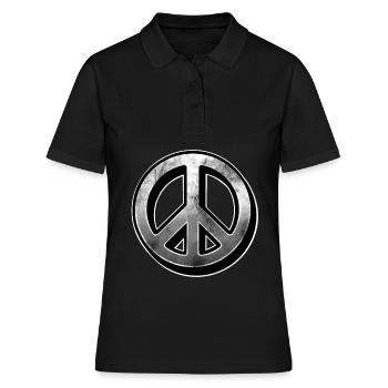 Peacezeichen - Frauen Polo Shirt - Schwarz - Vorne - Ailine (174cm)