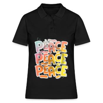 Peace - Frauen Polo Shirt - Schwarz - Vorne - Ailine (174cm)