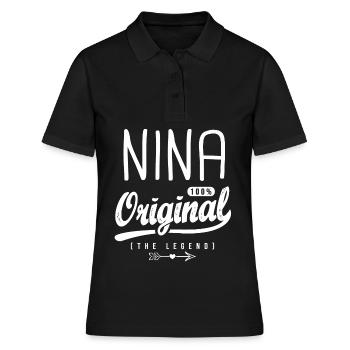 Nina original personalisiertes Hemd Vorname nina Nina - Frauen Polo Shirt - Schwarz - Vorne - Ailine (174cm)