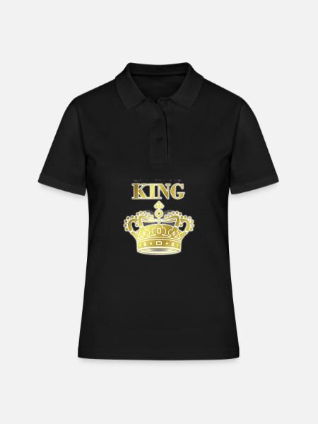 Roi couronne doré avec ombre - Polo Femme - noir