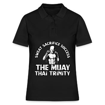 Sweat Sacrifice Succès La trinité Muay Thai - Polo Femme - noir - Devant - Ailine (174cm)