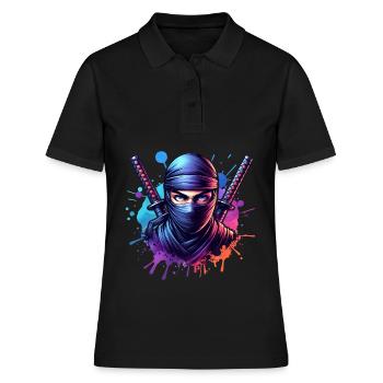 Ninja - Frauen Polo Shirt - Schwarz - Vorne - Ailine (174cm)