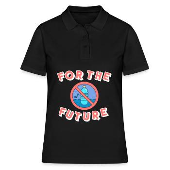 Naturschutz Plastik Klimawandel - Frauen Polo Shirt - Schwarz - Vorne - Ailine (174cm)