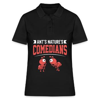 Ant's nature's comedians - Frauen Polo Shirt - Schwarz - Vorne - Ailine (174cm)