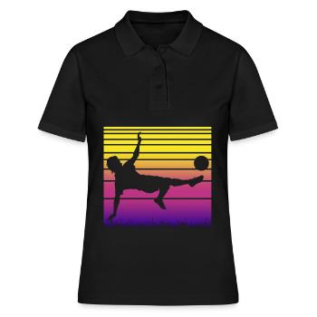 Joueurs de football - Polo Femme - noir - Devant - Ailine (174cm)
