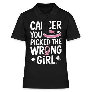 Sensibilisation au cancer Cancer Cancer du sein - Polo Femme - noir - Devant - Ailine (174cm)