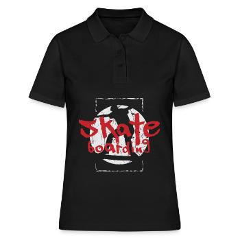 Skateboard Skater Skating - Polo Femme - noir - Devant - Ailine (174cm)