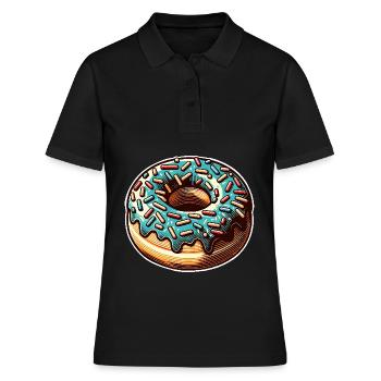 Donut - Frauen Polo Shirt - Schwarz - Vorne - Ailine (174cm)