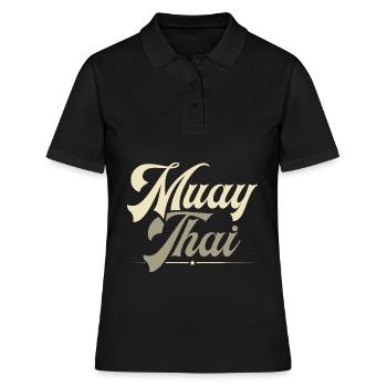 Muay Thai - Frauen Polo Shirt - Schwarz - Vorne - Ailine (174cm)