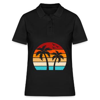 Palmen - Frauen Polo Shirt - Schwarz - Vorne - Ailine (174cm)