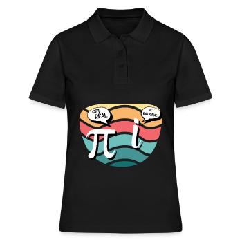 Humour mathématique Pi vs. nombre imaginaire - Polo Femme - noir - Devant - Ailine (174cm)