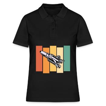 vaisseau spatial astronaute voyage dans l’espace - Polo Femme - noir - Devant - Ailine (174cm)