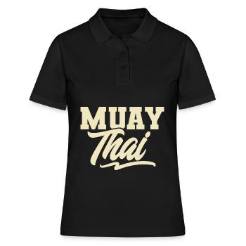 Muay Thai - Frauen Polo Shirt - Schwarz - Vorne - Ailine (174cm)
