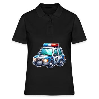 Polizei - Frauen Polo Shirt - Schwarz - Vorne - Ailine (174cm)