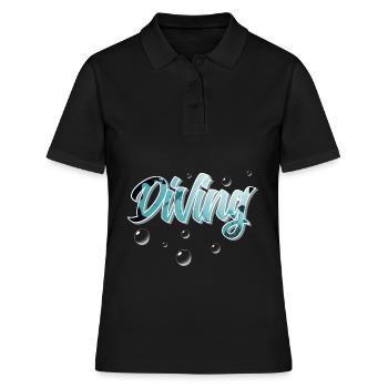 Taucher Tauchen - Frauen Polo Shirt - Schwarz - Vorne - Ailine (174cm)
