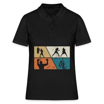 Boxen - Frauen Polo Shirt - Schwarz - Vorne - Ailine (174cm)