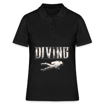 Taucher Tauchen - Frauen Polo Shirt - Schwarz - Vorne - Ailine (174cm)