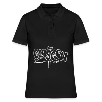 Glasgow Graffiti - Frauen Polo Shirt - Schwarz - Vorne - Ailine (174cm)