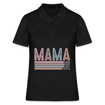 Mama - Frauen Polo Shirt - Schwarz - Vorne - Ailine (174cm)
