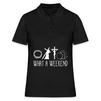 Quel week-end de Pâques Jésus - Polo Femme - noir - Devant - Ailine (174cm)
