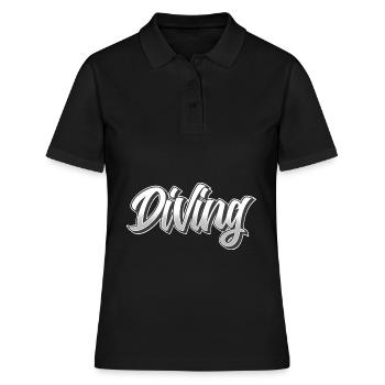 Taucher Tauchen - Frauen Polo Shirt - Schwarz - Vorne - Ailine (174cm)
