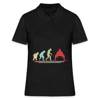 Sumo-Evolution - Frauen Polo Shirt - Schwarz - Vorne - Ailine (174cm)