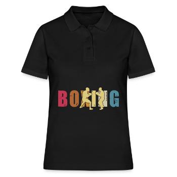 Boxen - Frauen Polo Shirt - Schwarz - Vorne - Ailine (174cm)