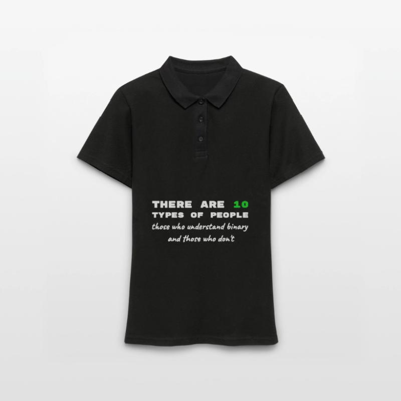 Binary Code Funny Sayings Computer Computer Work Women's Polo Shirt